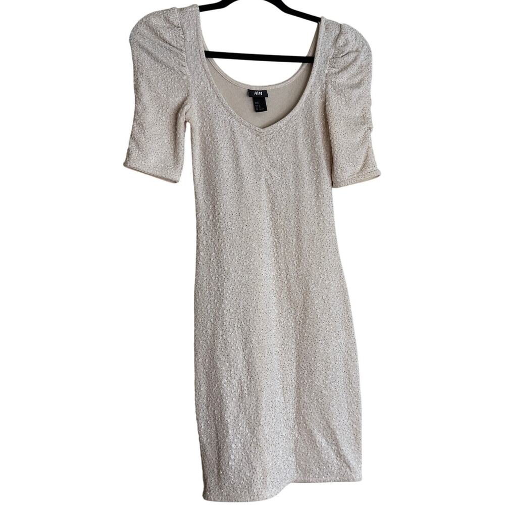 H&M Bodycon Dress Women XS Stretch Glitter party event romantic coquette dance